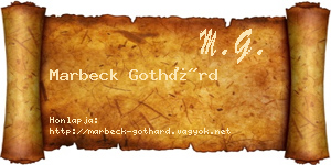 Marbeck Gothárd névjegykártya
